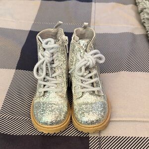 Old Navy Glittery Silver Kids Boots